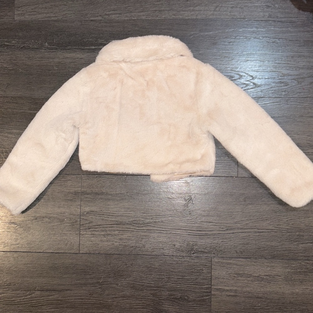 Rare Editions Soft Faux Fur Jacket Size 5 Off White/Cream - Picture 7 of 9
